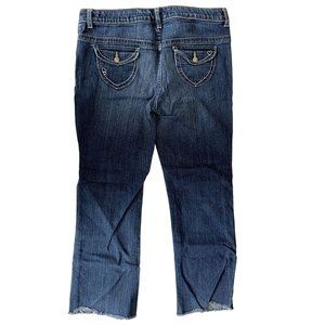 Old Navy Girls Size 16 Plus Jeans Embellished pocket raw hem Flap Back Pockets